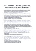 BIO 148 EXAM 2 REVIEW QUESTIONS WITH COMPLETE SOLUTIONS 2026