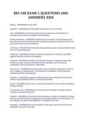 BIO 148 FINAL EXAM BUNDLE QUESTIONS AND ANSWERS 2026