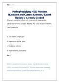 Pathophysiology HESI Practice &NewLine;Questions and Correct Answers&sol; Latest &NewLine;Update &sol; Already Graded
