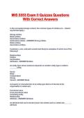 MIS 3353 Exam II Quizzes Questions With Correct Answers