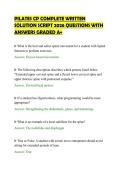 PILATES CP COMPLETE WRITTEN&NewLine;SOLUTION SCRIPT 2026 QUESTIONS WITH&NewLine;ANSWERS GRADED A&plus;