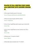 PILATES CP FULL WRITTEN STUDY GUIDE&NewLine;2026 QUESTIONS WITH ANSWERS GRADED&NewLine;A&plus;