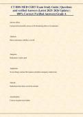 CT DDS MED CERT Exam Study Guide &vert; Questions &NewLine;and verified Answers &lpar;Latest 2025&sol; 2026 Update&rpar; &vert; &NewLine; 100&percnt; Correct &lpar;Verified Answers&rpar; Grade A
