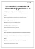 NYC Child and Family Specialist Exam ACTUAL QUESTIONS AND ANSWERS LATEST UPDATE THIS YEAR&period;pdf&NewLine;&NewLine;