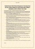 Saskatchewan Real Estate Salesperson Licensing Exam ACTUAL EXAM COMPLETE QUESTIONS AND CORRECT ANSWERS LATEST UPDATE THIS YEAR&period;pdf&NewLine;&NewLine;