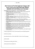 Ohio Commercial Pesticide Applicator Category 10d &ndash; Vector Control Exam QUESTIONS AND VERIFIED ANSWERS WITH RATIONALES JUST RELEASED&period;pdf&NewLine;&NewLine;