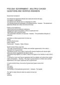 POS 2041 GOVERNMENT - MULTIPLE CHOICE &NewLine;QUESTIONS AND VERIFIED ANSWERS 