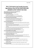 NYS 17-56 Property and Casualty Insurance Agent&lowbar;Broker Exam ACTUAL QUESTIONS AND ANSWERS LATEST UPDATE THIS YEAR&period;pdf&NewLine;&NewLine;