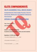 ELITE COMPREHENSIVE &NewLine;IELTS ACADEMIC FULL MOCK EXAM 1 &NewLine;Comprehensive Full-Length Practice Test for &NewLine;University Admission and English Proficiency &NewLine;Assessment