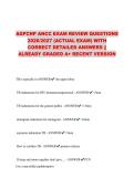 AGPCNP ANCC EXAM REVIEW QUESTIONS 2026&sol;2027 &lpar;ACTUAL EXAM&rpar; WITH CORRECT DETAILED ANSWERS &vert;&vert; ALREADY GRADED A&plus; RECENT VERSION