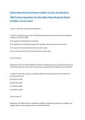 Idaho Manufactured Home Installer License Exam Prep 2026 &vert; 200 Practice Questions with Answers & Rationales &vert; Installer Certification