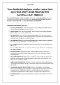 Texas Residential Appliance Installer License Exam QUESTIONS AND VERIFIED ANSWERS WITH RATIONALES JUST RELEASED &period;pdf&NewLine;&NewLine;