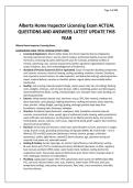 Alberta Home Inspector Licensing Exam ACTUAL QUESTIONS AND ANSWERS LATEST UPDATE THIS YEAR&period;pdf&NewLine;&NewLine;