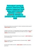 Personalized Learning for Inclusive Classrooms D662 Objective Assessment Study Guide Exam QUESTIONS AND VERIFIED CORRECT ANSWERS GRADED A&plus; -LATEST 2026-2027- 100- GUARANTEED PASS&period;docx&NewLine;&NewLine;