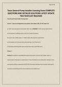 Texas General Pump Installer licensing exam &ndash; Full Course LATEST Edition &lpar;TDLR&rpar; ACTUAL EXAM 