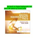 Test Bank For Digital Radiography and PACS&comma; 4th edition by Christi Carter&vert; All Chapters&vert; Updated 2026