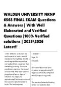 WALDEN UNIVERSITY NRNP 6568 FINAL EXAM Questions & Answers With Well Elaborated 