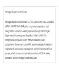 License Exam Michigan Builders ACTUAL QUESTIONS AND CORRECT DETAILED ANSWERS LATEST UPDATE THIS YEAR&period;pdf&NewLine;&NewLine;