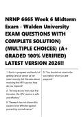 NRNP 6665 Week 6 Midterm Exam - Walden University EXAM QUESTIONS WITH COMPLETE SOLUTION&rpar;