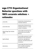 wgu C715 Organizational Behavior questions with 100- accurate solutions &plus; rationales&period;p