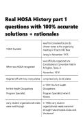 Real HOSA History part 1 questions with 100- accurate solutions &plus; rationales