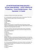 ATI NUTRITION RETAKE EXAM 2026&sol;2027 &ndash; ACTUAL EXAM &lpar;REVISED&rpar; &ndash; LATEST UPDATES All 70 Questions &ndash; Correct Detailed Answers &ndash; Pass Guaranteed - A&plus; Graded