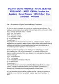 WGU D431 DIGITAL FORENSICS &ndash; ACTUAL OBJECTIVE ASSESSMENT &ndash; LATEST VERSION 2026&sol;2027 Complete Real Questions &ndash; Correct Answers &ndash; 100&percnt; Verified &ndash; Pass Guaranteed - A&plus; Graded