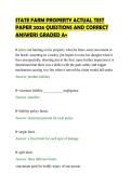 STATE FARM PROPERTY ACTUAL TEST&NewLine;PAPER 2026 QUESTIONS AND CORRECT&NewLine;ANSWERS GRADED A&plus;