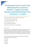 CJE Benchmark Exam V1 and V2 with 400 Real Questions Actual Exam 2026&sol;2027 &ndash; Complete Exam-Style Questions with Detailed Rationales &vert; Pass Guaranteed &ndash; A&plus; Graded&NewLine;&NewLine;