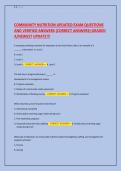 COMMUNITY NUTRITION UPDATED EXAM QUESTIONS AND VERIFIED ANSWERS 