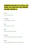 TENNESSEE BOATING TEST ACTUAL TEST&NewLine;PAPER 2026 QUESTIONS AND VERIFIED&NewLine;ANSWERS GRADED A&plus;