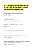 TEXAS BARBER STATE BOARD SHAVING&NewLine;ACTUAL TEST PAPER 2026 QUESTIONS&NewLine;WITH SOLUTIONS GRADED A&plus;
