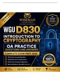WGU D830 Intro to Cryptography Bundle with complete solutions&period;