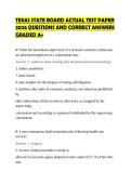 TEXAS STATE BOARD ACTUAL TEST PAPER&NewLine;2026 QUESTIONS AND CORRECT ANSWERS&NewLine;GRADED A&plus;