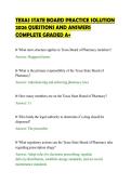 TEXAS STATE BOARD PRACTICE SOLUTION&NewLine;2026 QUESTIONS AND ANSWERS&NewLine;COMPLETE GRADED A&plus;