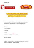 CLFP Sample Exam &ndash; Sales and Marketing Questions and Answers Graded A&plus; Complete Exam Practice and Study Guide