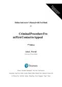 Solution Manual for Criminal Procedure From First Contact to Appeal&comma; 7th Edition by John L&period; Worrall &vert; Complete Instructor&rsquo;s Guide with Test Bank & Answers &lpar;All Chapters 1-15&rpar;