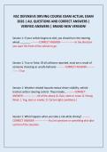 NSC DEFENSIVE DRIVING COURSE EXAM ACTUAL EXAM 2026 &vert; ALL QUESTIONS AND CORRECT ANSWERS &vert; VERIFIED ANSWERS &vert; BRAND NEW VERSION&excl;