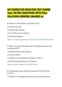 UST INSPECTOR PRACTICE TEST PAPER&NewLine;2026 TESTED QUESTIONS WITH FULL&NewLine;SOLUTION VERIFIED GRADED A&plus;