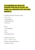 UTA MICROBIOLOGY EXAM TWO&NewLine;CHAPTER FOUR FIVE SIX ACTUAL TEST&NewLine;PAPER 2026 QUESTIONS WITH SOLUTIONS&NewLine;GRADED A&plus;