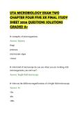 UTA MICROBIOLOGY EXAM TWO&NewLine;CHAPTER FOUR FIVE SIX FINAL STUDY&NewLine;SHEET 2026 QUESTIONS SOLUTIONS&NewLine;GRADED A&plus;