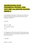WASHINGTON REAL ESTATE&NewLine;FUNDAMENTALS ROCKWELL FINAL&NewLine;STUDY SHEET 2026 QUESTIONS SOLUTIONS&NewLine;GRADED A&plus;
