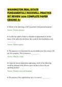 WASHINGTON REAL ESTATE&NewLine;FUNDAMENTALS ROCKWELL PRACTICE&NewLine;SET REVIEW 2026 COMPLETE PAPER&NewLine;GRADED A&plus;