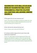 WASHINGTON STATE REAL ESTATE EXAM&NewLine;BUNDLED WASHINGTON REAL ESTATE&NewLine;FUNDAMENTALS PRACTICE SOLUTION&NewLine;2026 QUESTIONS AND ANSWERS VERIFIED&NewLine;GRADED A&plus;