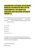 WASHINGTON STATE REAL ESTATE EXAM&NewLine;BUNDLED WASHINGTON REAL ESTATE&NewLine;FUNDAMENTALS TEST BANK 2026&NewLine;QUESTIONS AND SOLUTIONS ACCURATE&NewLine;GRADED A&plus;