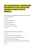 WEST COAST EMT BLOCK 3 CERTIFICATION&NewLine;EVALUATION TEST 2026 LATEST SOLVED&NewLine;QUESTIONS ACCURATE STUDY SET&NewLine;GRADED A&plus;