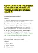WEST COAST EMT BLOCK 3 PRACTICE TEST&NewLine;PAPER 2026 TESTED QUESTIONS AND&NewLine;VERIFIED ANSWERS COMPLETE GUIDE&NewLine;GRADED A&plus;