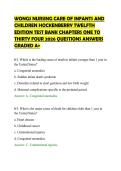 WONGS NURSING CARE OF INFANTS AND&NewLine;CHILDREN HOCKENBERRY TWELFTH&NewLine;EDITION TEST BANK CHAPTERS ONE TO&NewLine;THIRTY FOUR 2026 QUESTIONS ANSWERS&NewLine;GRADED A&plus;