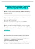 FLORIDA LAWS & RULES CHIROPRACTIC BOARD EXAM 2026&sol;2027 &vert; Actual Test Complete Solution &vert; FL Chiropractic Law &vert; Pass Guaranteed - A&plus; Graded&NewLine;&NewLine;