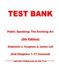 Test Bank &mdash; Public Speaking The Evolving Art&comma; 5th Edition &vert; Coopman & Lull &vert; Chapters 1&ndash;17 &vert; Instant PDF Download